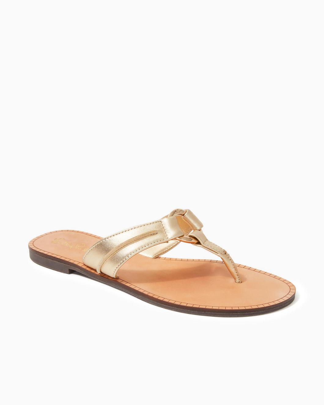 Lilly Pulitzer Mckim Sandal Gold Metallic | Women Shoes