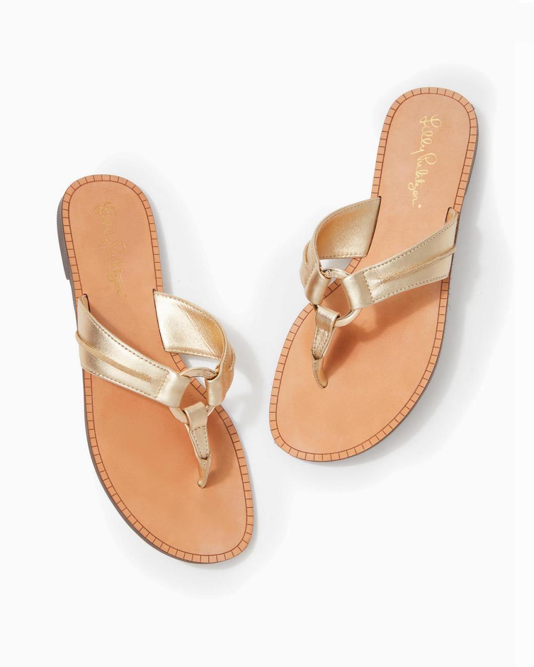 Lilly Pulitzer Mckim Sandal Gold Metallic | Women Shoes