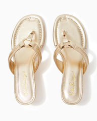 Lilly Pulitzer Mckim Wedge Sandal Gold Metallic | Women Shoes