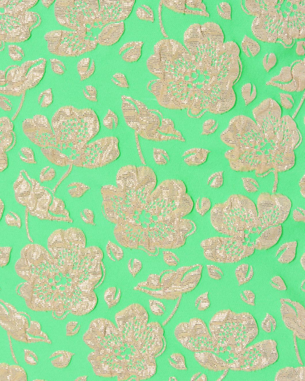 Lilly Pulitzer Melina Jacquard Midi Dress Spearmint Palm Beach Petals Brocade | Women Fitted Dresses