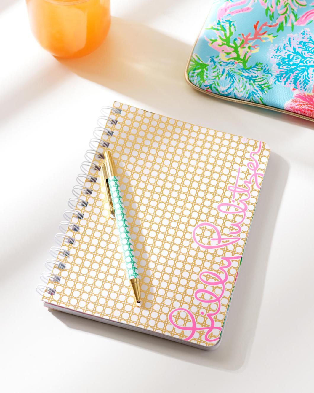 Lilly Pulitzer Mini Notebook Gold Metallic Caning | Women Agendas &amp; Planners
