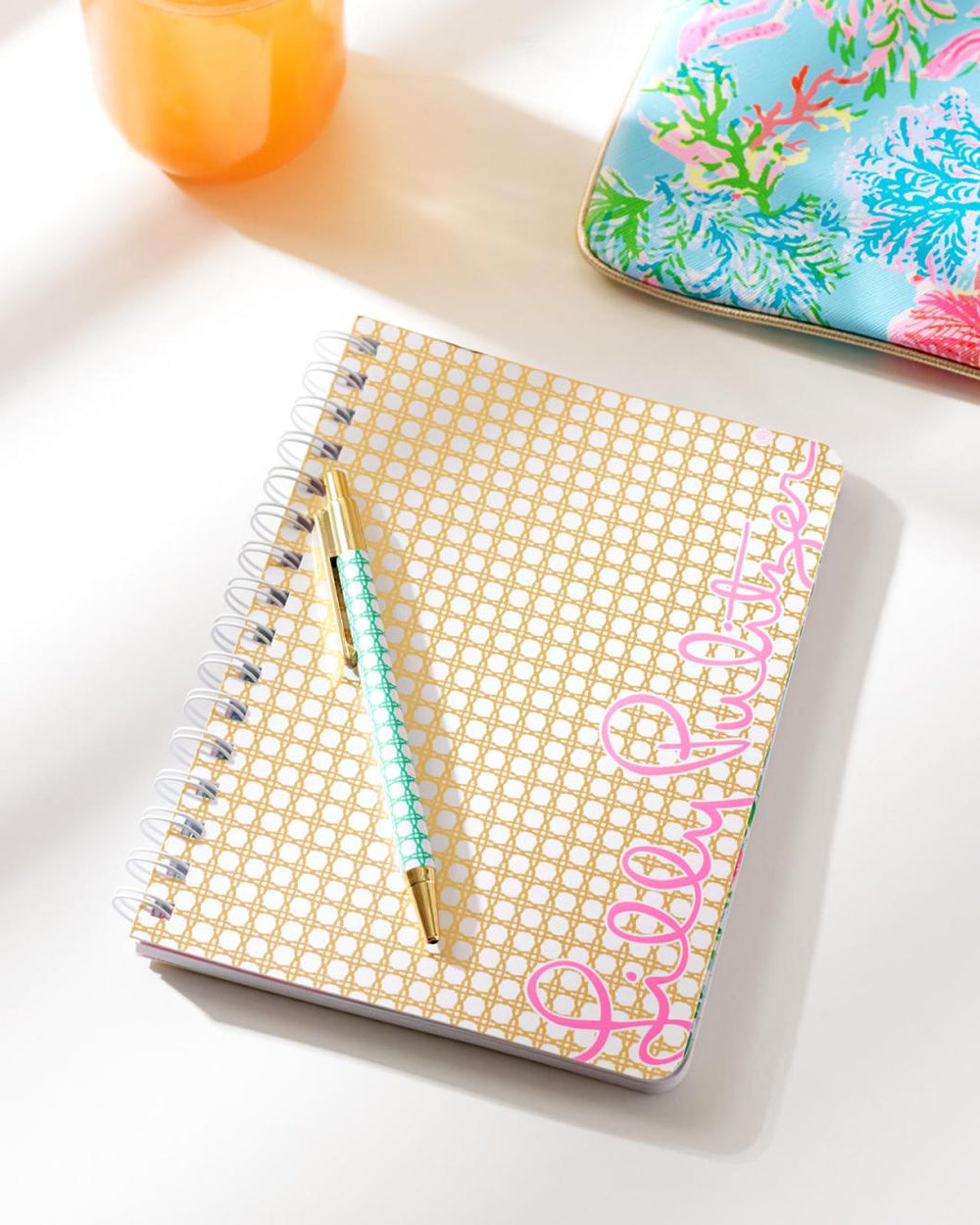 Lilly Pulitzer Mini Notebook Gold Metallic Caning | Women Agendas &amp; Planners