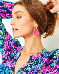 Lilly Pulitzer Moonlight Earrings Pink Palms | Women Jewelry