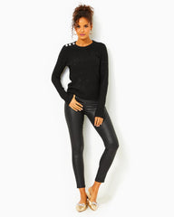 Lilly Pulitzer Morgen Sequin Sweater Black Metallic | Women Tops