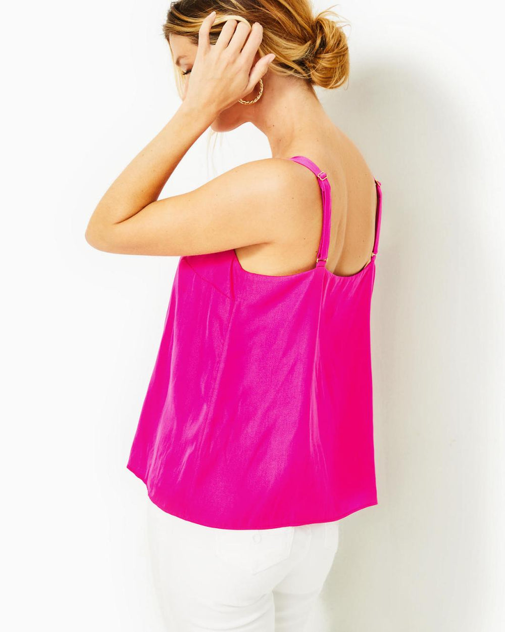 Lilly Pulitzer Nadia Satin Cami Pink Palms | Women Tops