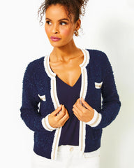 Lilly Pulitzer Nalayna Cardigan Low Tide Navy | Women Tops