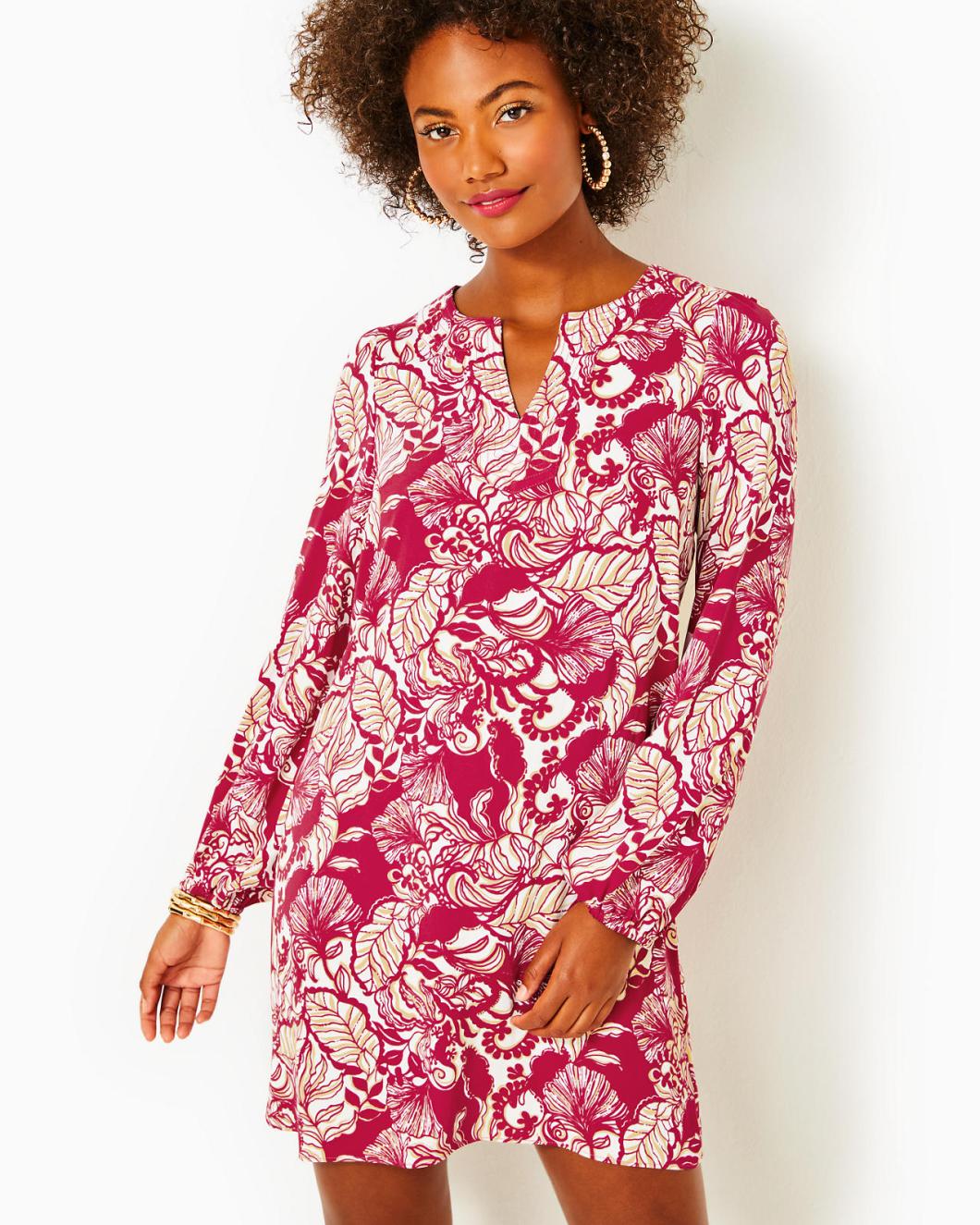 Lilly Pulitzer Olivine A-Line Dress Poinsettia Red Island Vibes | Women A-Line/Easy Dresses