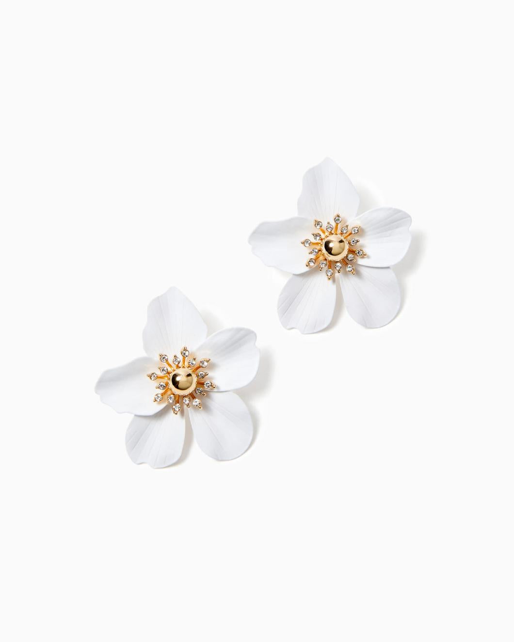 Lilly Pulitzer Oversized Orchid Earrings Resort White | Women Jewelry