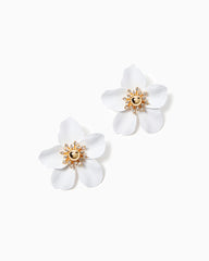 Lilly Pulitzer Oversized Orchid Earrings Resort White | Women Jewelry