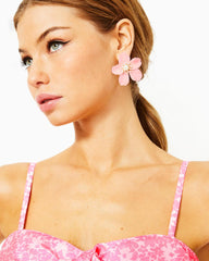 Lilly Pulitzer Oversized Pearl Orchid Earrings Conch Shell Pink | Women Jewelry