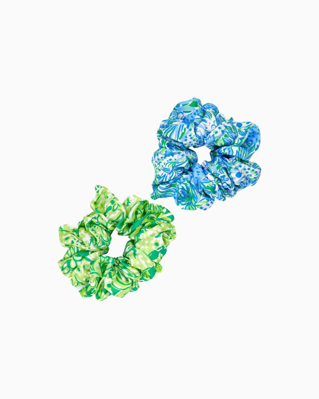 Lilly Pulitzer Oversized Scrunchie Set Hydra Blue Dandy Lions | Women Hats &amp; Hair
