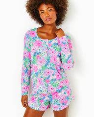 Lilly Pulitzer Pajama Henley Top Multi Lil Soiree All Day | Women Loungewear