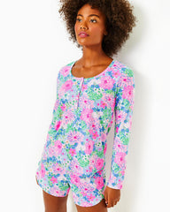 Lilly Pulitzer Pajama Henley Top Multi Lil Soiree All Day | Women Loungewear