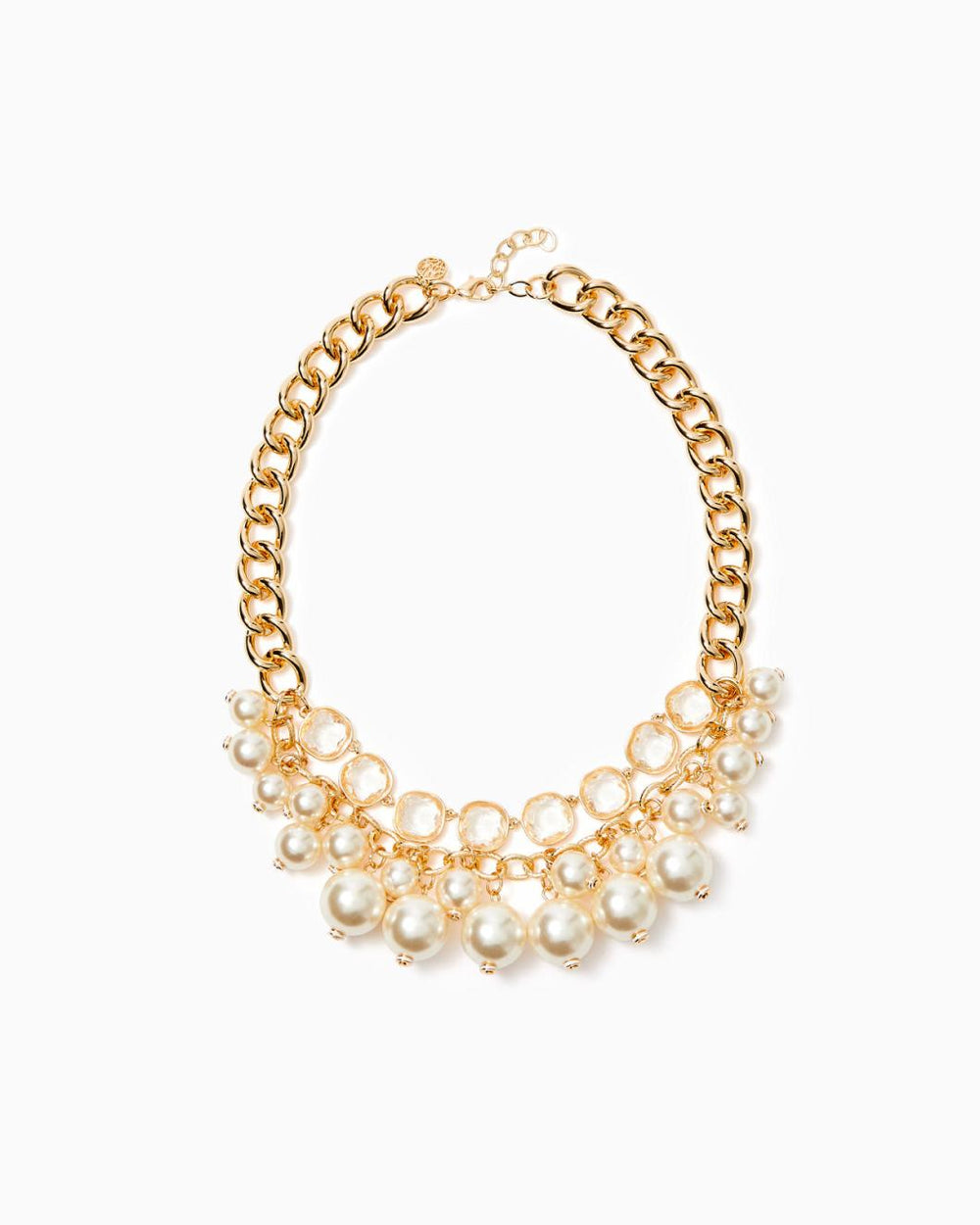 Lilly Pulitzer Pink Palms Necklace Gold Metallic | Women Jewelry