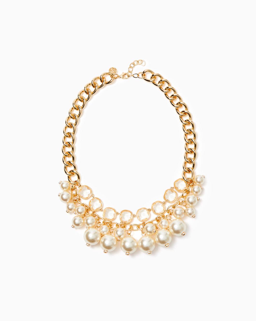 Lilly Pulitzer Pink Palms Necklace Gold Metallic | Women Jewelry