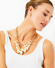 Lilly Pulitzer Pink Palms Necklace Gold Metallic | Women Jewelry