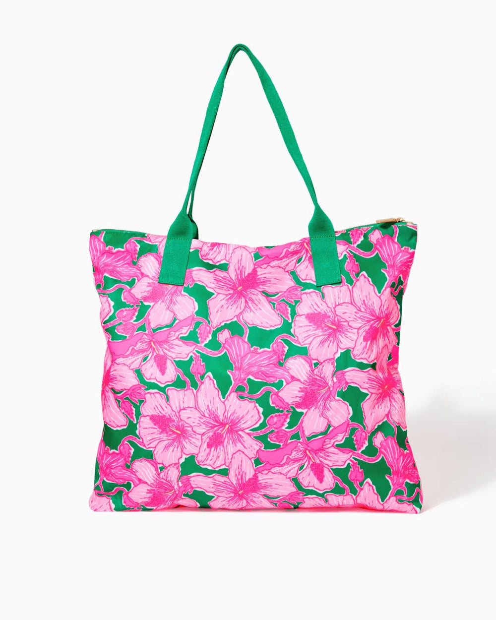 Lilly Pulitzer Piper Packable Tote Kelly Green Hibis Kiss | Women Bags
