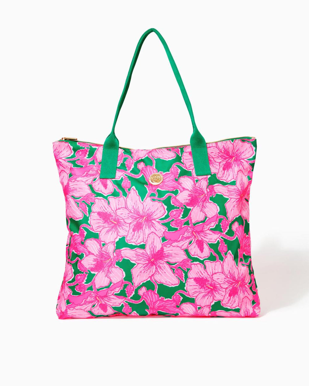 Lilly Pulitzer Piper Packable Tote Kelly Green Hibis Kiss | Women Bags