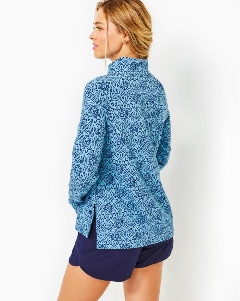 Lilly Pulitzer Playa Bonita Cotton Pullover Bon Bon Blue Go Your Own Wave | Women Tops