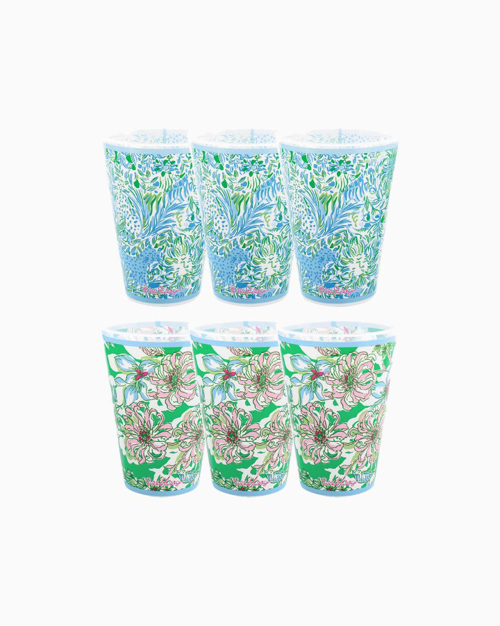 Lilly Pulitzer Pool Cups Hydra Blue Dandy Lions | Women Tabletop