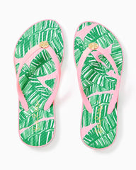 Lilly Pulitzer Pool Flip Flop Conch Shell Pink Lets Go Bananas Shoe | Women Shoes