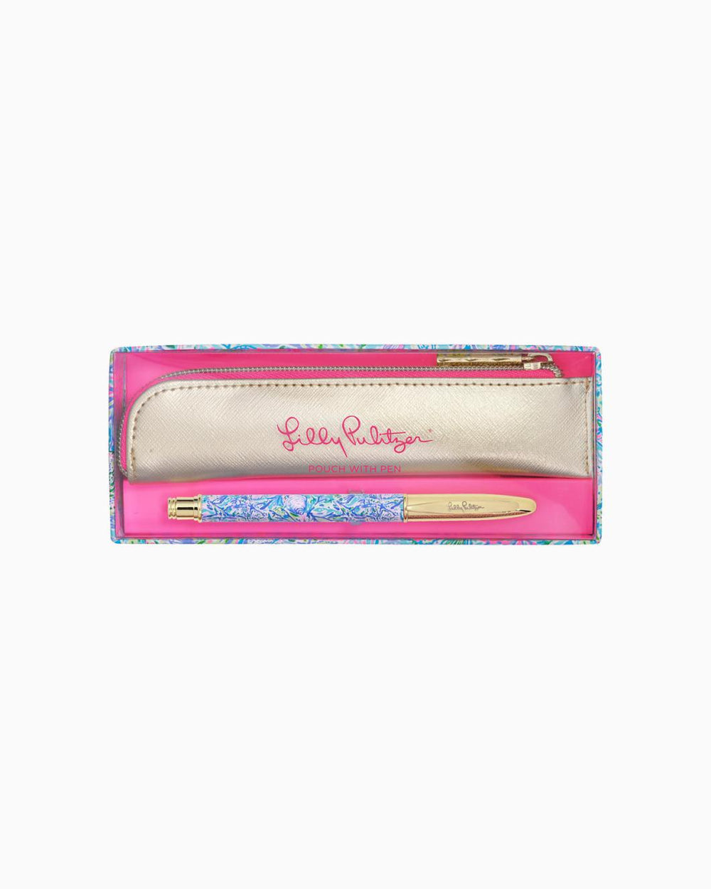 Lilly Pulitzer Pouch With Pen Surf Blue Soleil It On Me | Women Office Supplies &amp; Stationery