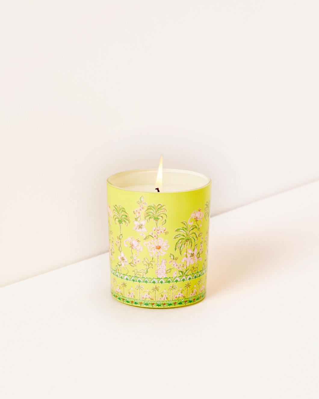 Lilly Pulitzer Printed Candle Finch Yellow Tropical Oasis Engineered | Women Home Decor