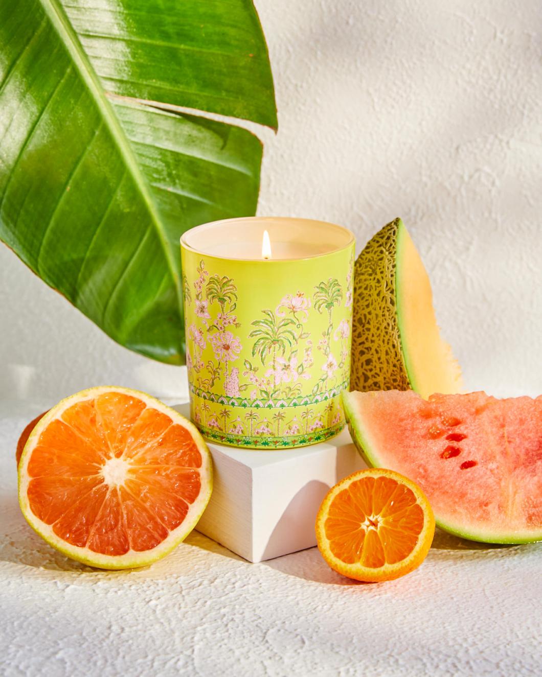 Lilly Pulitzer Printed Candle Finch Yellow Tropical Oasis Engineered | Women Home Decor