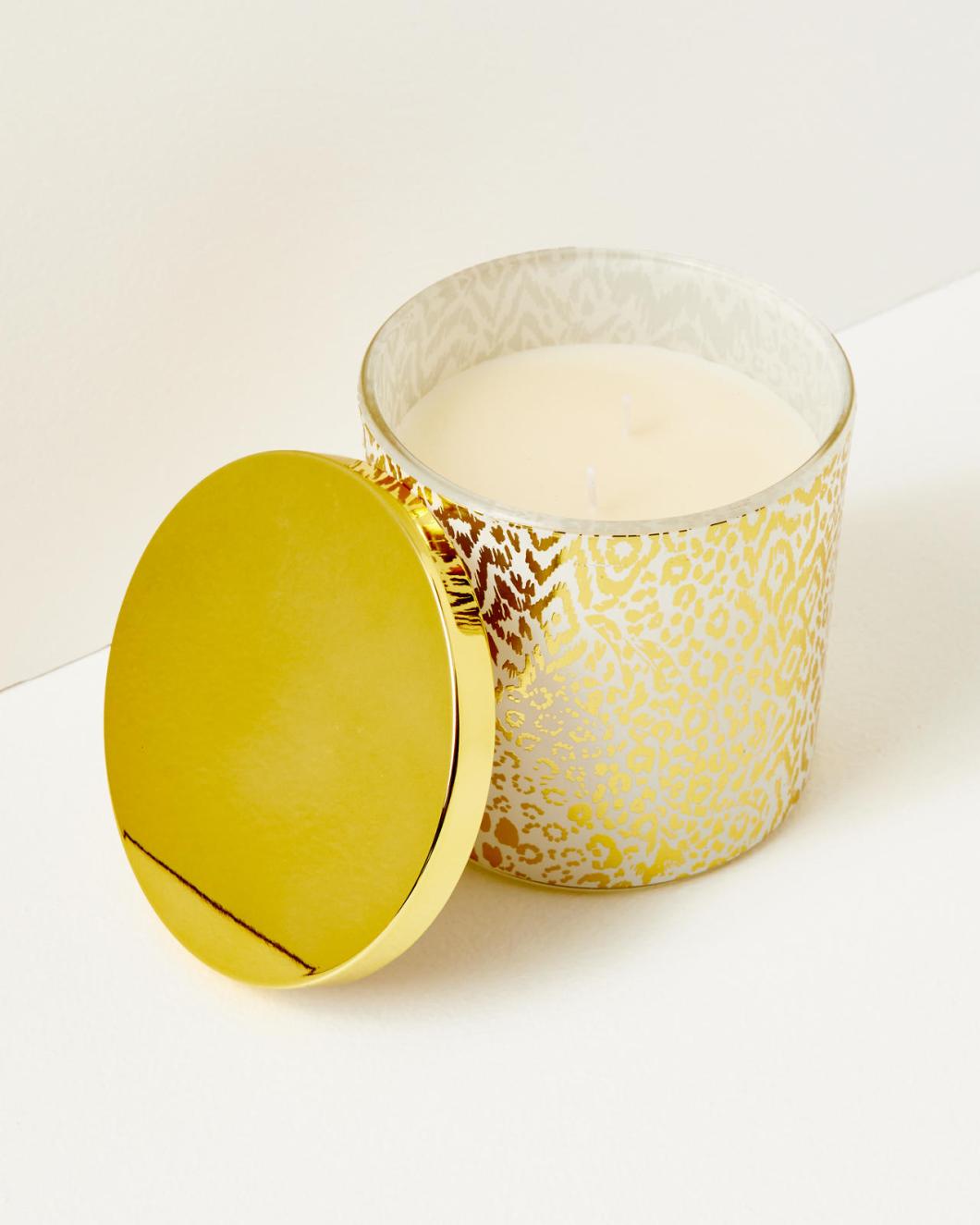 Lilly Pulitzer Printed Candle Gold Metallic Pattern Play | Women Home Decor