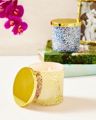 Lilly Pulitzer Printed Candle Gold Metallic Pattern Play | Women Home Decor