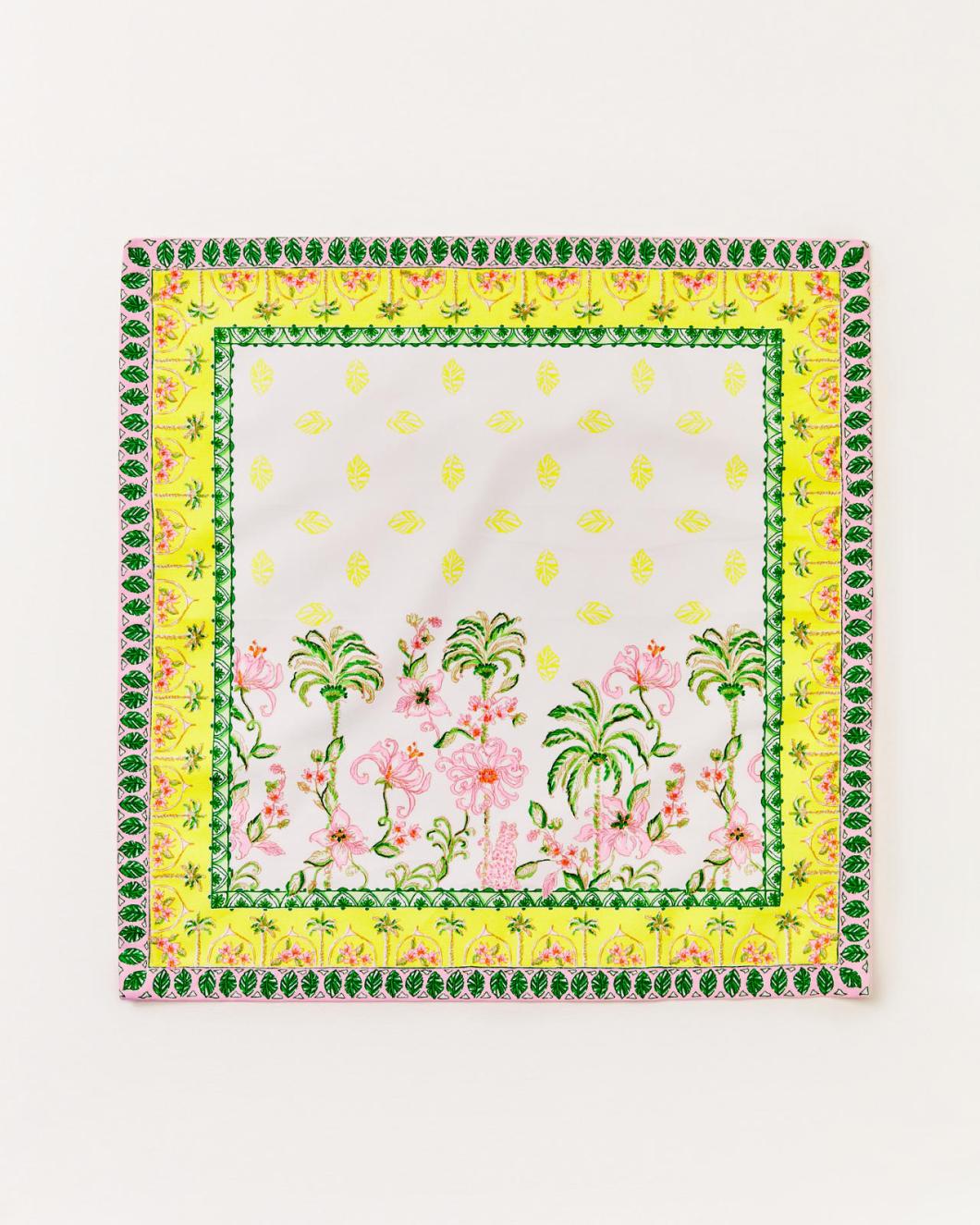 Lilly Pulitzer Printed Dinner Napkin Set Finch Yellow Tropical Oasis Engineered Napkins | Women Tabletop