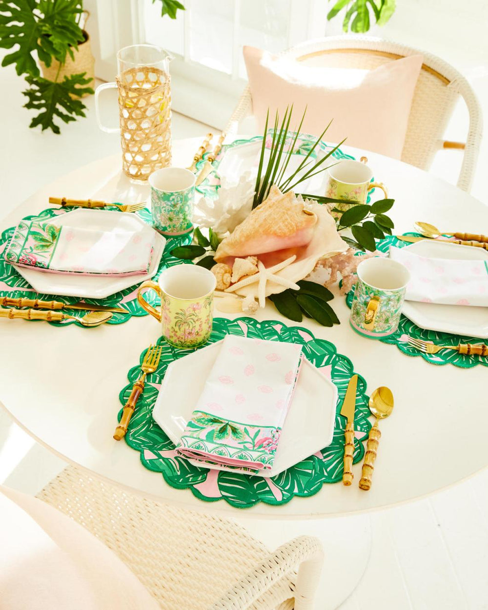 Lilly Pulitzer Printed Dinner Napkin Set Multi Via Amore Spritzer Engineered Napkins | Women Tabletop