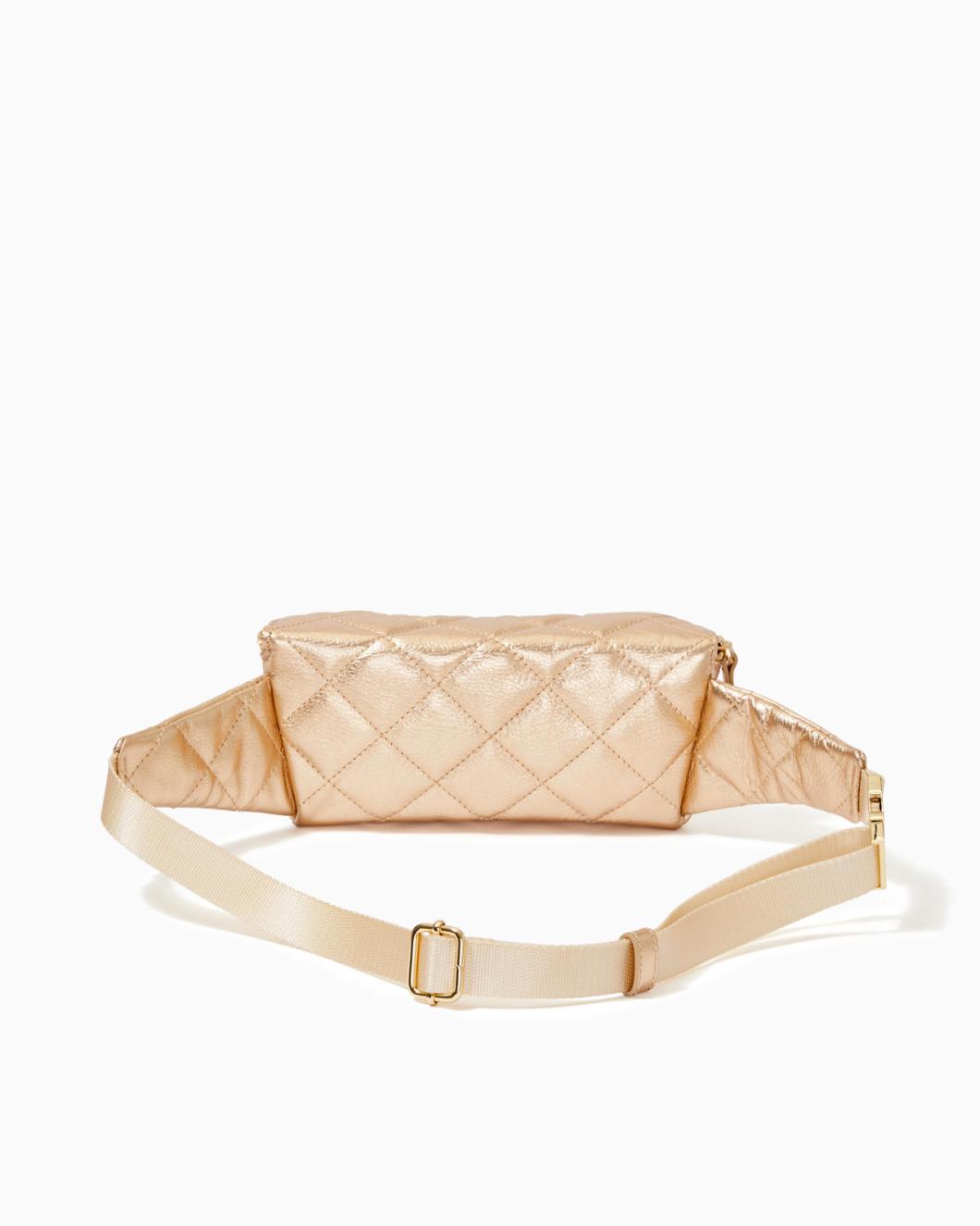 Lilly Pulitzer Quilted Leather Kenton Belt Bag Gold Metallic | Women Bags