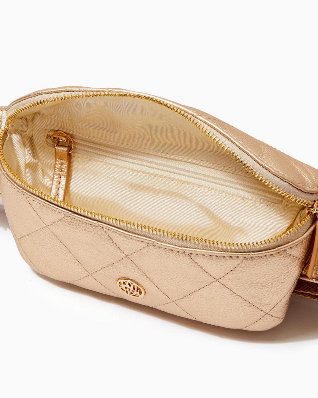 Lilly Pulitzer Quilted Leather Kenton Belt Bag Gold Metallic | Women Bags