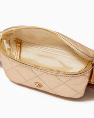 Lilly Pulitzer Quilted Leather Kenton Belt Bag Gold Metallic | Women Bags