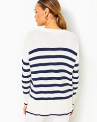 Lilly Pulitzer Quince Sweater Low Tide Navy Cruise Stripe | Women Tops
