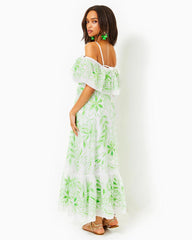 Lilly Pulitzer Quinlee Embroided Maxi Dress Orb Green Embroidered Viscose Organza | Women Fit &amp; Flare Dresses