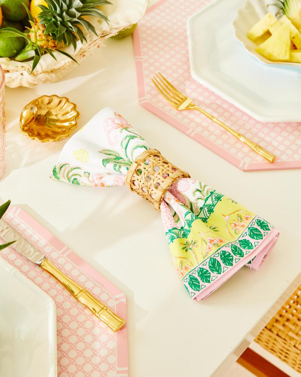 Lilly Pulitzer Raffia Napkin Rings Natural | Women Tabletop