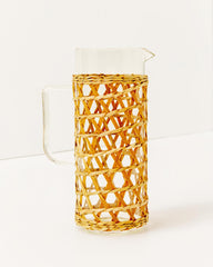 Lilly Pulitzer Raffia Wrapped Glass Pitcher Natural | Women Tabletop