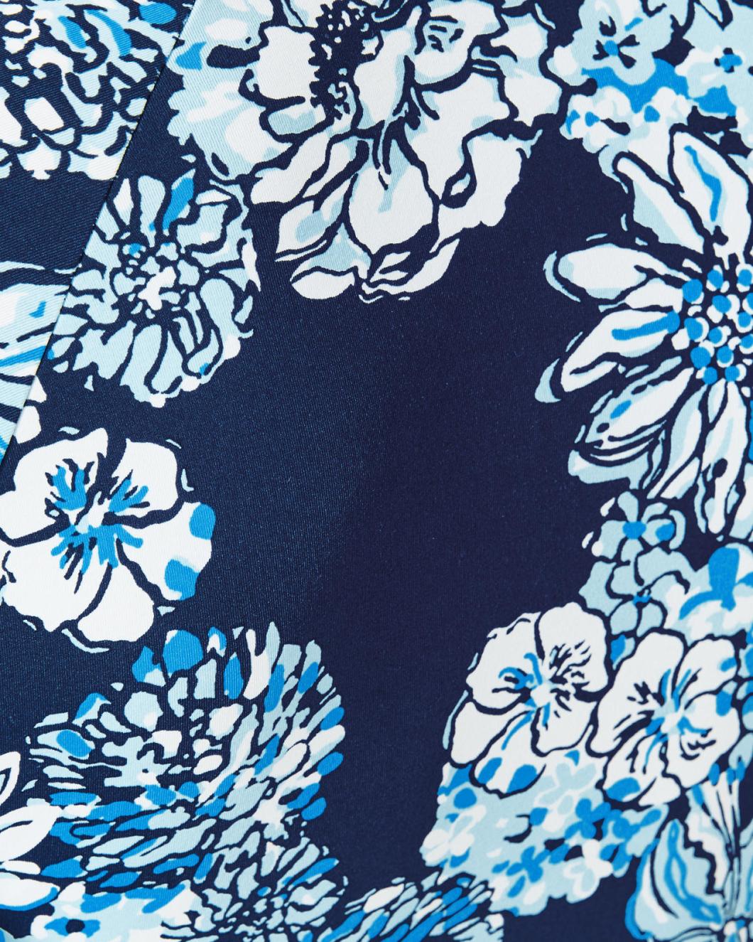 Lilly Pulitzer Randee Rashguard One-Piece Swimsuit Low Tide Navy Bouquet All Day Swim | Women Swimsuits