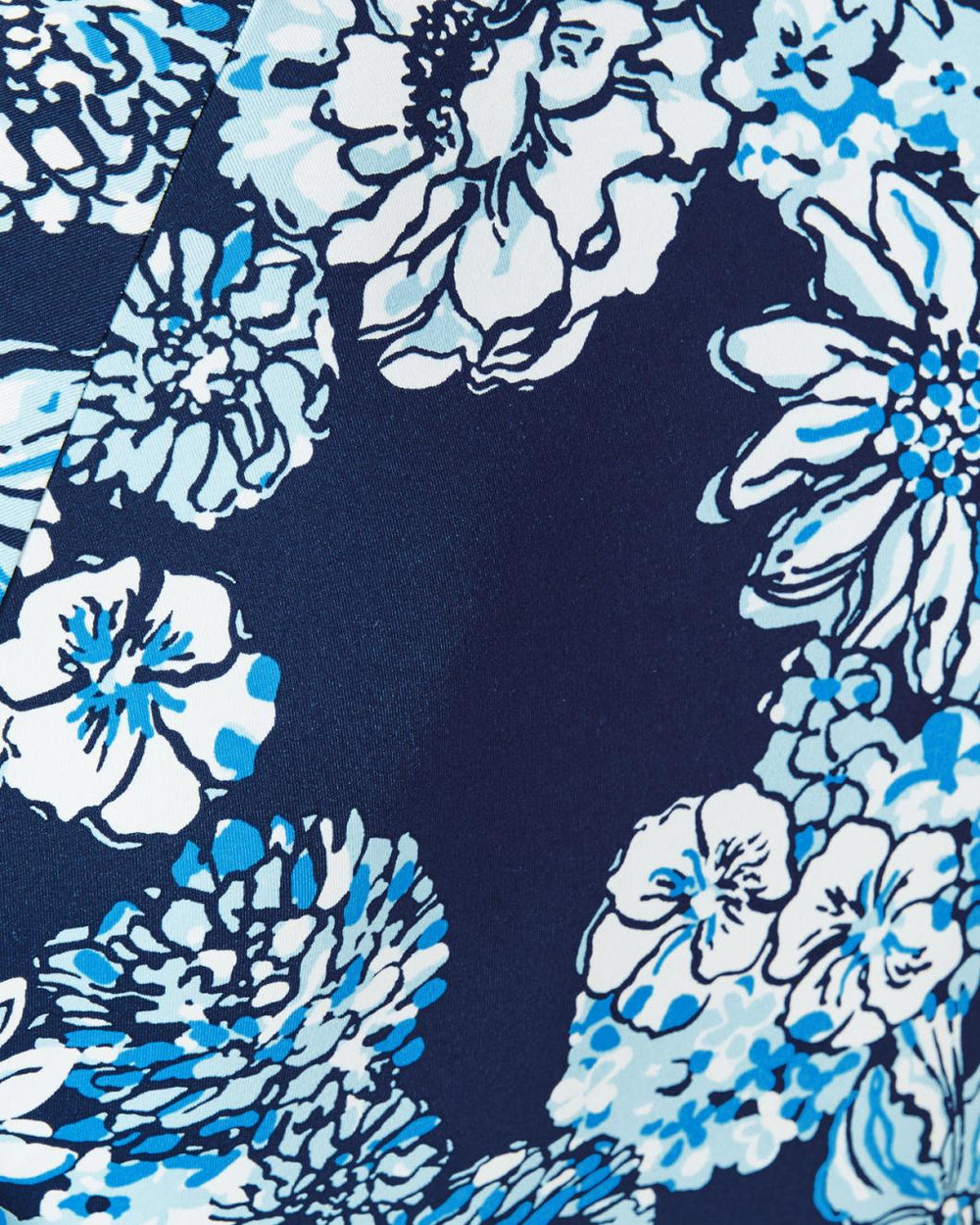 Lilly Pulitzer Randee Rashguard One-Piece Swimsuit Low Tide Navy Bouquet All Day Swim | Women Swimsuits