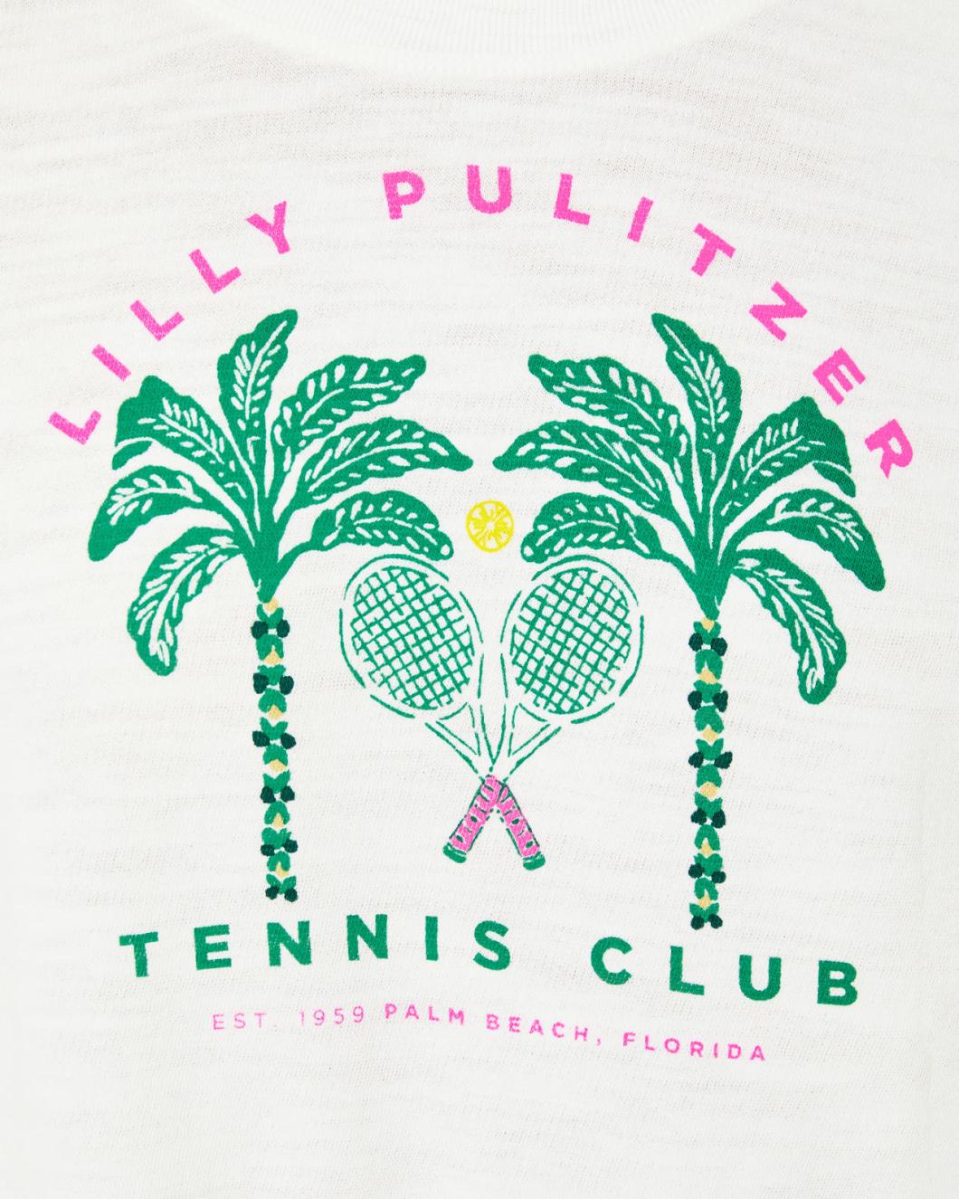 Lilly Pulitzer Rapallo Cotton Pullover Resort White Palm Beach Tennis Graphic | Women Tops
