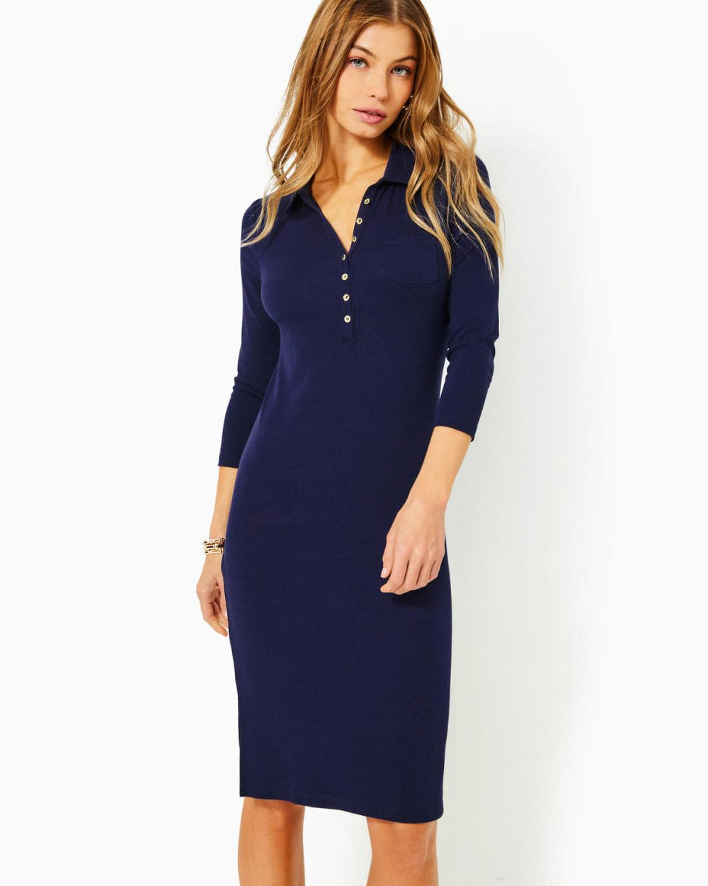 Lilly Pulitzer Reema Polo Dress True Navy | Women Fitted Dresses