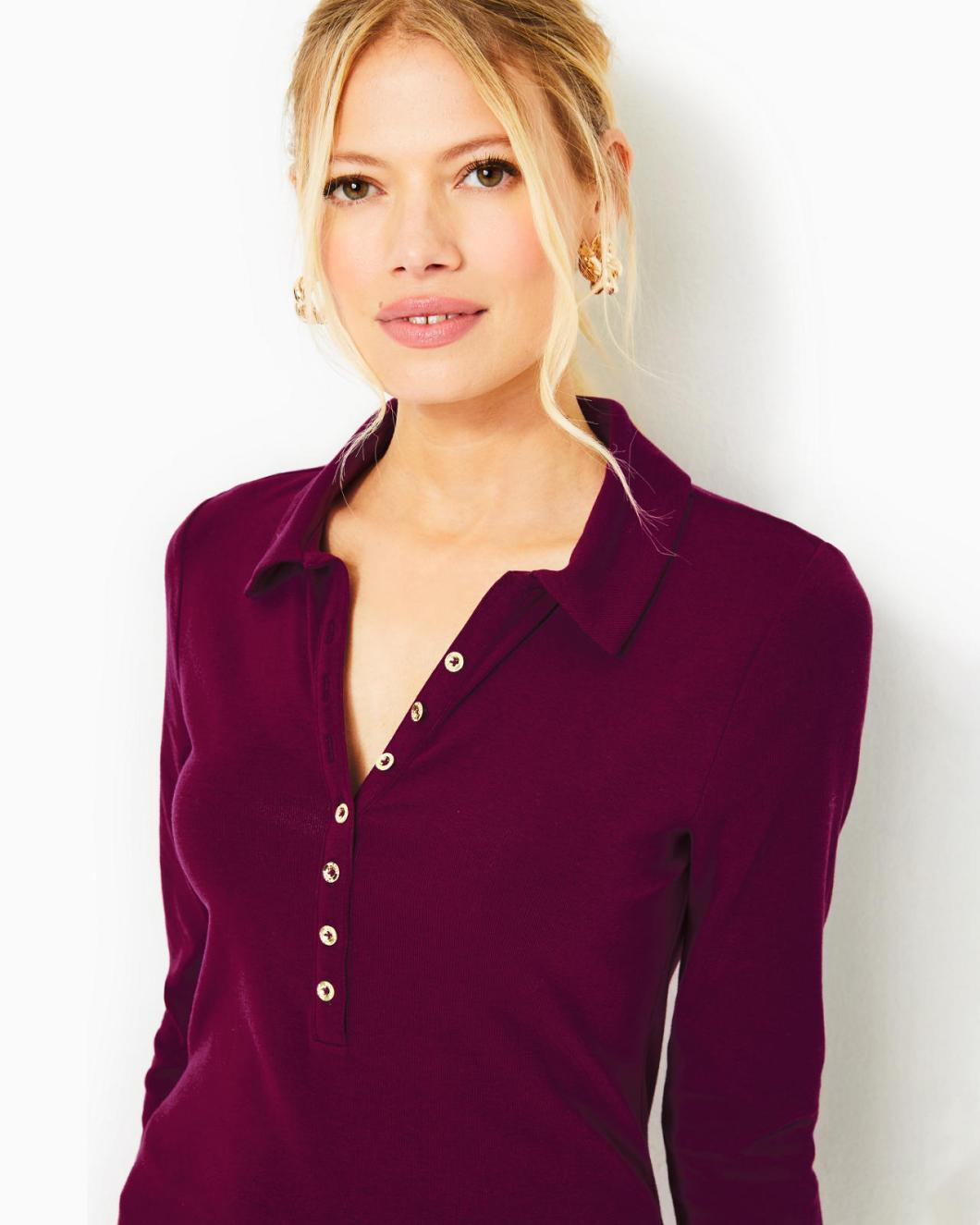 Lilly Pulitzer Reema Polo Top Amarena Cherry | Women Tops