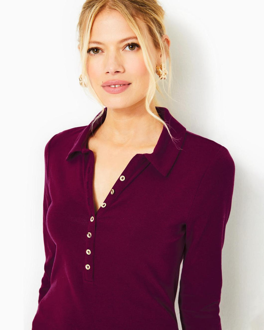 Lilly Pulitzer Reema Polo Top Amarena Cherry | Women Tops