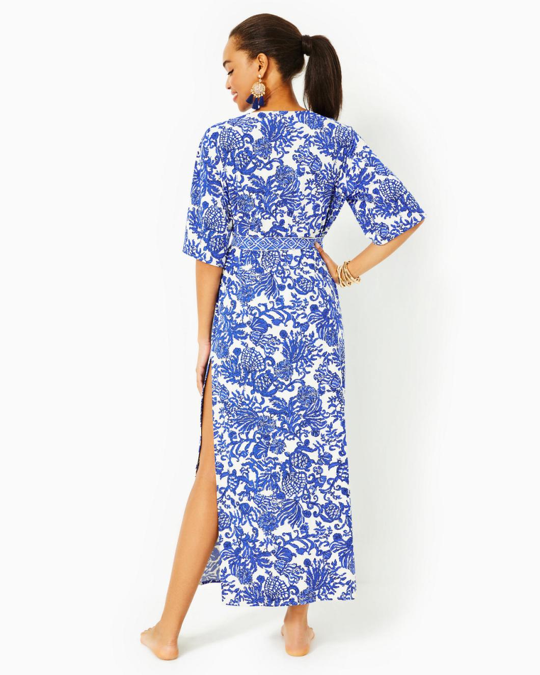 Lilly Pulitzer Remelle Maxi Cover-Up Deeper Coconut Ride With Me Engineered Coverup | Women Cover-Ups