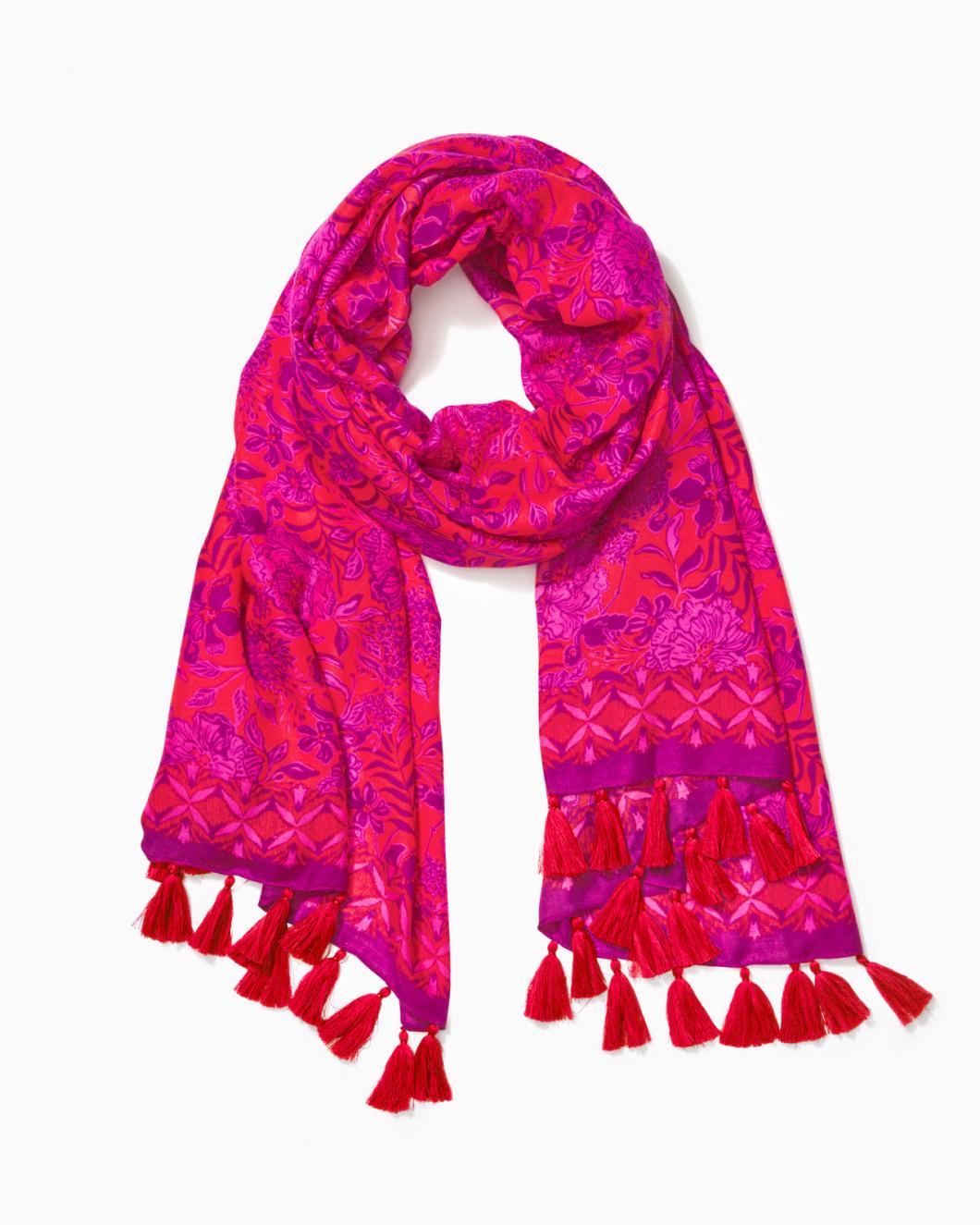 Lilly Pulitzer Resort Scarf Amaryllis Red Secret Hideaway Engineered Resort Scarf | Women Scarves &amp; Wraps