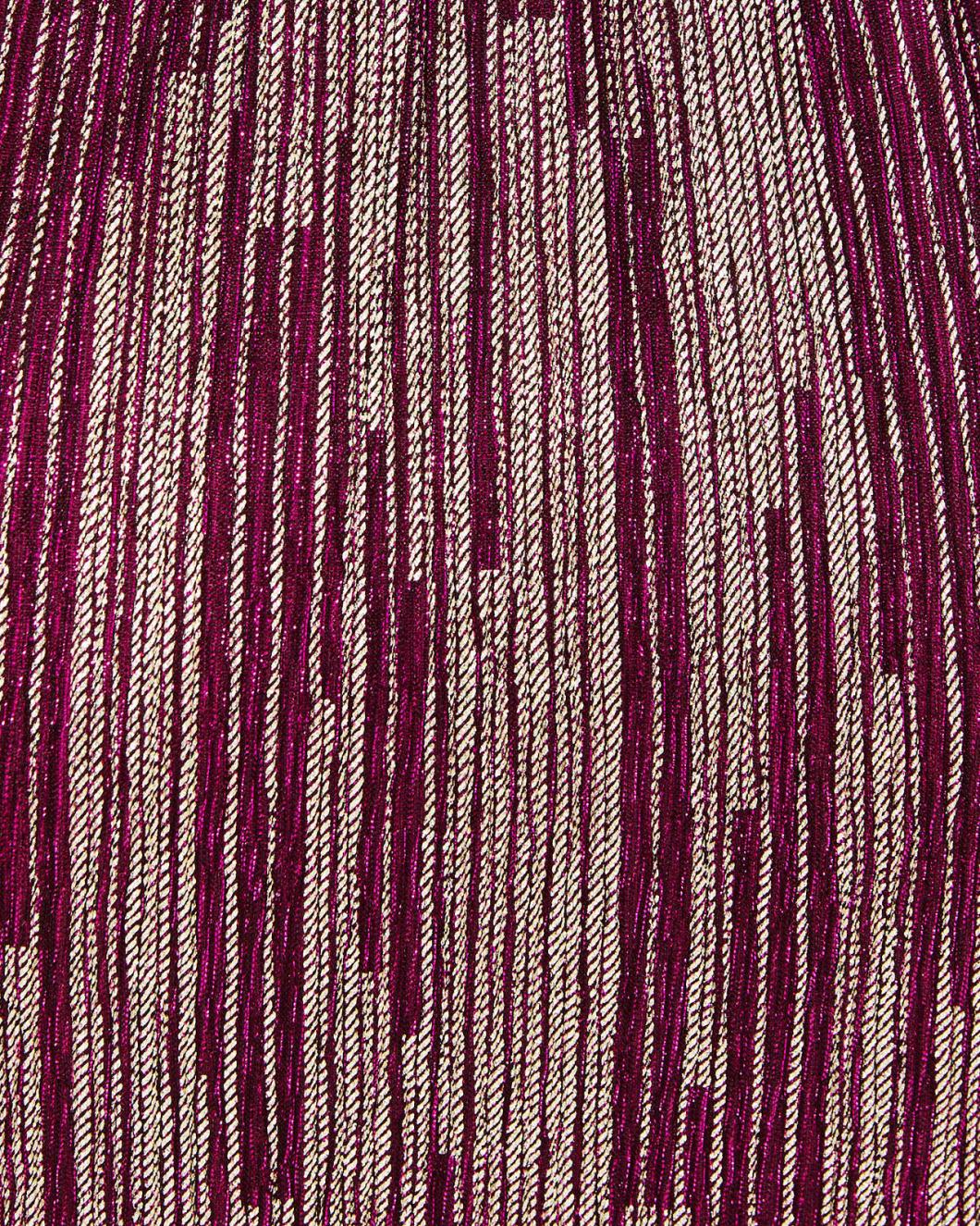 Lilly Pulitzer Riza Long Sleeve Romper Mulberry X Gold Metallic Rope Stripe Crinkle Knit | Women Rompers &amp; Jumpsuits