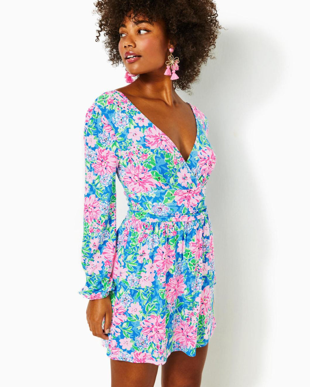 Lilly Pulitzer Riza Long Sleeve Romper Multi Spring In Your Step | Women Rompers &amp; Jumpsuits
