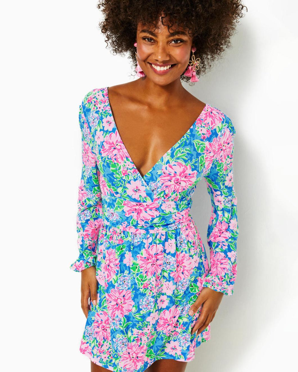 Lilly Pulitzer Riza Long Sleeve Romper Multi Spring In Your Step | Women Rompers &amp; Jumpsuits